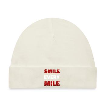 Smile Every Mile Läufer Radsportler - Baby Premium Organic Mütze - Naturweiß - Vorne
