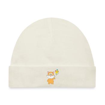 HAMSTER - DRACHE - KITE - DRACHENSTEIGEN - HERBST - Baby Premium Organic Mütze - Naturweiß - Vorne
