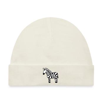 Zebra-Illustration - Baby Premium Organic Mütze - Naturweiß - Vorne