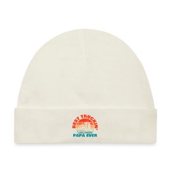 Happy Father's Day Dad Travel Load Apparel Titel: - Baby Premium Organic Mütze - Naturweiß - Vorne