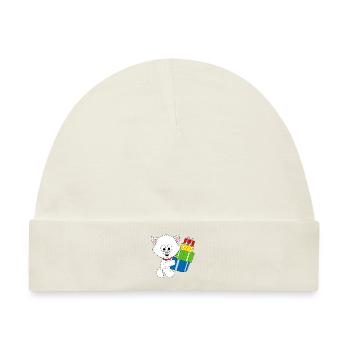 KATZE - GESCHENKE - WEIHNACHTEN - TIER - TIERISCH - Baby Premium Organic Mütze - Naturweiß - Vorne