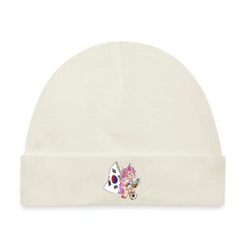 Südkoreaner Party Einhorn - Baby Premium Organic Mütze - Naturweiß - Vorne