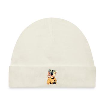 Chill Music Girl - Baby Premium Organic Mütze - Naturweiß - Vorne