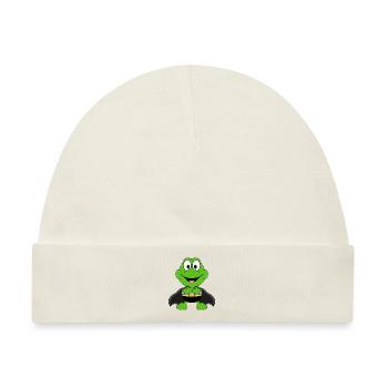 FROSCH - SUPERHELD - TIER - KIND - BABY - HELD - Baby Premium Organic Mütze - Naturweiß - Vorne