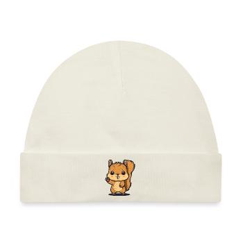 Kawaii Eichhörnchen, Hörnchen, Backenhörnchen - Baby Premium Organic Mütze - Naturweiß - Vorne