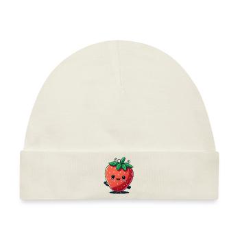 Kawaii Erdbeer-Design, Für süße Früchtchen - Baby Premium Organic Mütze - Naturweiß - Vorne