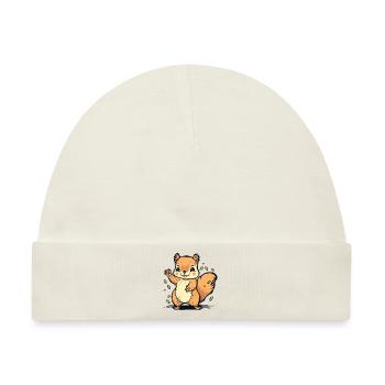Kawaii Eichhörnchen, Hörnchen, Backenhörnchen - Baby Premium Organic Mütze - Naturweiß - Vorne