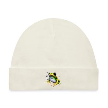 Frosch Wassertropfen - Baby Premium Organic Mütze - Naturweiß - Vorne
