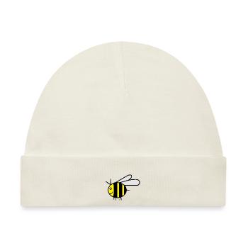 Gelbe fliegende Honigbiene Hummel - Geschenkidee - Baby Premium Organic Mütze - Naturweiß - Vorne