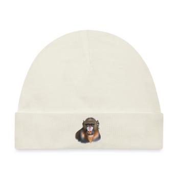 Mandrill Affe - Baby Premium Organic Mütze - Naturweiß - Vorne