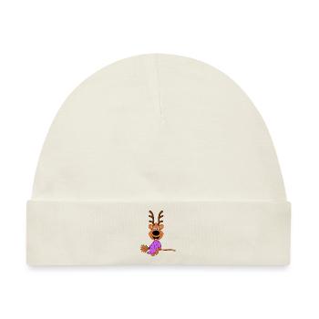 REH - HEXE - HEXENBESEN - FLIEGEN - TIER - Baby Premium Organic Mütze - Naturweiß - Vorne