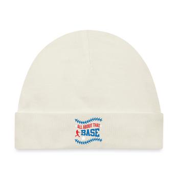 base baseball spruch - Baby Premium Organic Mütze - Naturweiß - Vorne