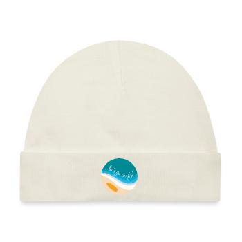 Let's go surfin' surfing Surfen (rundes Design) - Baby Premium Organic Mütze - Naturweiß - Vorne