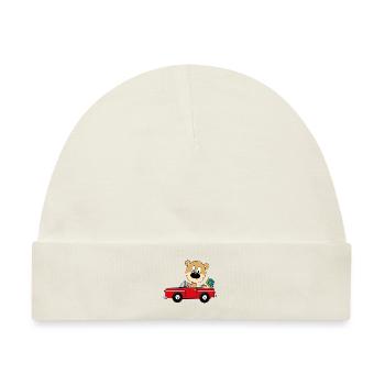 TEDDYBÄR - AUTO - REISE - URLAUB - FERIEN - Baby Premium Organic Mütze - Naturweiß - Vorne
