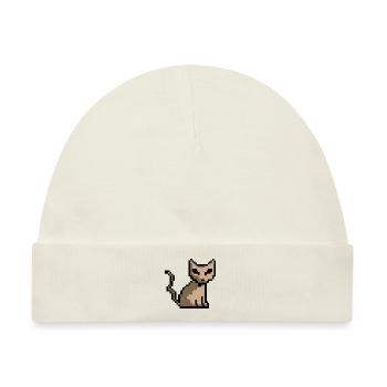 Katze halloween pixelart pixel - Baby Premium Organic Mütze - Naturweiß - Vorne
