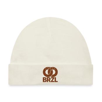 Minimalistisch und modern –Bayerische Brezn Design - Baby Premium Organic Mütze - Naturweiß - Vorne