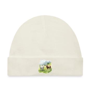 Kühe auf einer Weide - Baby Premium Organic Mütze - Naturweiß - Vorne