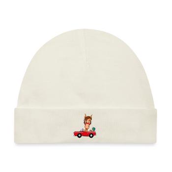 PFERD - AUTO - REISE - WELTENBUMMLER - PONY - Baby Premium Organic Mütze - Naturweiß - Vorne