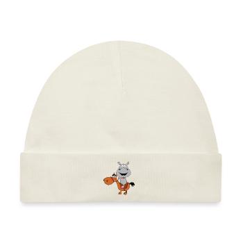 NILPFERD - FLUSSPFERD - HIPPO - PFERD - PONY - Baby Premium Organic Mütze - Naturweiß - Vorne