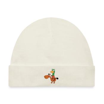 REITEN - PFERD - PONY - ENTE - ERPEL - REITER - Baby Premium Organic Mütze - Naturweiß - Vorne