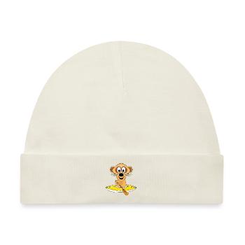 KAJAK - KANU - WASSERSPORT - SPORT - ERDMÄNNCHEN - Baby Premium Organic Mütze - Naturweiß - Vorne