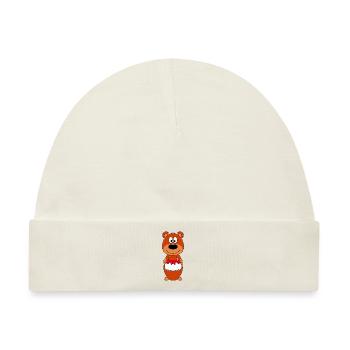 GEBURTSTAG - TEDDY - BÄR - TEDDYBÄR - TORTE - Baby Premium Organic Mütze - Naturweiß - Vorne