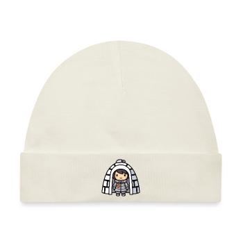 Winter Eskimo Iglu Comic - Baby Premium Organic Mütze - Naturweiß - Vorne