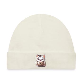 Chatcolate #1 - Baby Premium Organic Mütze - Naturweiß - Vorne
