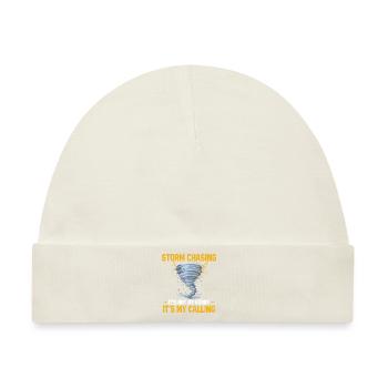 Sturmjäger Sprüche | Gewitter Meteorologe Geschenk - Baby Premium Organic Mütze - Naturweiß - Vorne