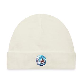 Schneekugel / Winterzauber / Schnee / Souvenir - Baby Premium Organic Mütze - Naturweiß - Vorne