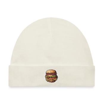 Burger / Fastfood / Essen / Brötchen / Rindfleisch - Baby Premium Organic Mütze - Naturweiß - Vorne