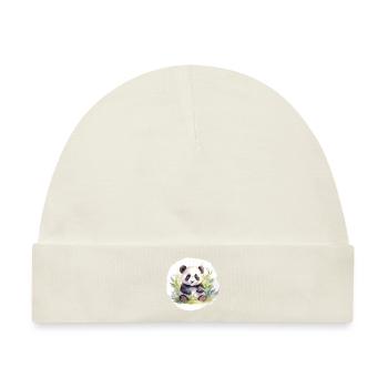 Aquarell Pandabär - Baby Premium Organic Mütze - Naturweiß - Vorne