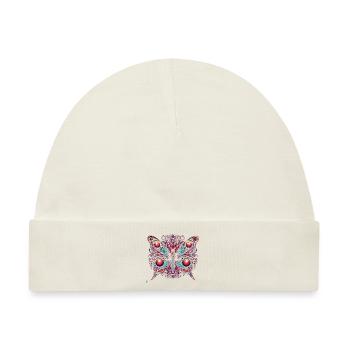 Schauriger Schmetterling mit Totenkopf - Baby Premium Organic Mütze - Naturweiß - Vorne