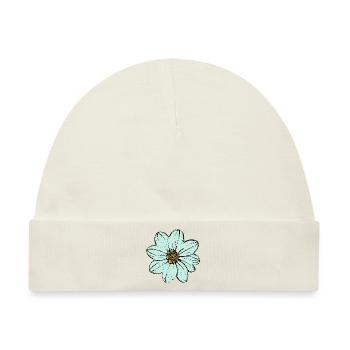 Blume hellblau blaue Blume - Baby Premium Organic Mütze - Naturweiß - Vorne