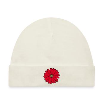 Blume rot rote Blume - Baby Premium Organic Mütze - Naturweiß - Vorne