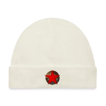 Stern Kreis rostig vintage rot - Baby Premium Organic Mütze - Naturweiß - Vorne