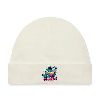 FROSCH KRÖTE UNKE LURCH SUMPF SEE FLUSS FARBENFROH - Baby Premium Organic Mütze - Naturweiß - Vorne