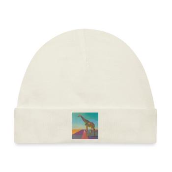 giraffe, bunt, tier, geschenk, geschenkidee - Baby Premium Organic Mütze - Naturweiß - Vorne
