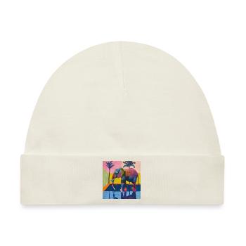 elefant, bunt, tier, geschenk, geschenkidee - Baby Premium Organic Mütze - Naturweiß - Vorne