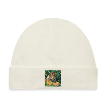 tiger, bunt, tier, geschenk, geschenkidee - Baby Premium Organic Mütze - Naturweiß - Vorne
