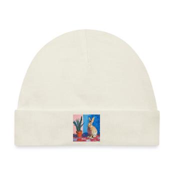 hase, kaninchen, bunt, tier, geschenk - Baby Premium Organic Mütze - Naturweiß - Vorne
