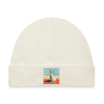 hase, kaninchen, bunt, tier, geschenk - Baby Premium Organic Mütze - Naturweiß - Vorne