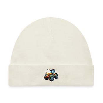 Traktor / Landwirtschaft / Bauer / Feldarbeit - Baby Premium Organic Mütze - Naturweiß - Vorne