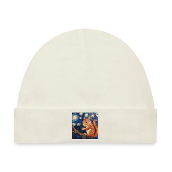 eichhörnchen, van gogh, sternennacht - Baby Premium Organic Mütze - Naturweiß - Vorne