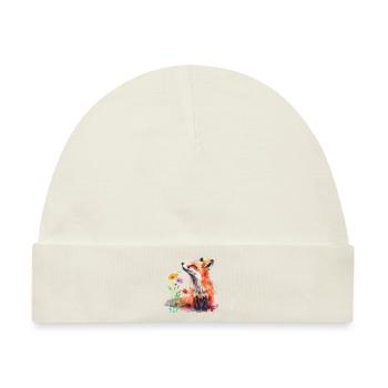 Aquarell Fuchs, Fuchs - Baby Premium Organic Mütze - Naturweiß - Vorne