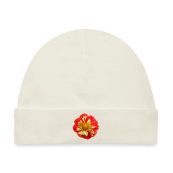 Blume gelb rot rote Blume Blumen rot gelbe Blumen - Baby Premium Organic Mütze - Naturweiß - Vorne