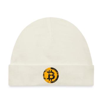 Bitcoin Grunge Digitales Gold - Baby Premium Organic Mütze - Naturweiß - Vorne