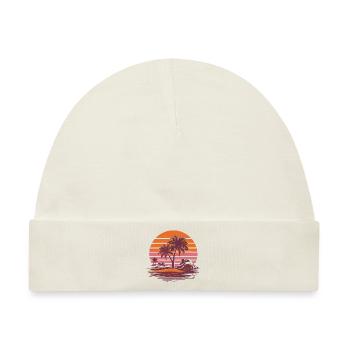 Beach Vibes Retro Surfer Palmenstrand Urlaub - Baby Premium Organic Mütze - Naturweiß - Vorne