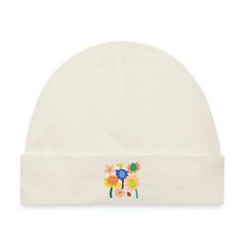 Bunter Blumen Garten - Baby Premium Organic Mütze - Naturweiß - Vorne