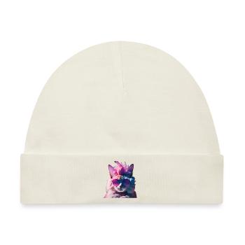 Punkrock Katzenshirt Irokese Geschenkidee Geschenk - Baby Premium Organic Mütze - Naturweiß - Vorne